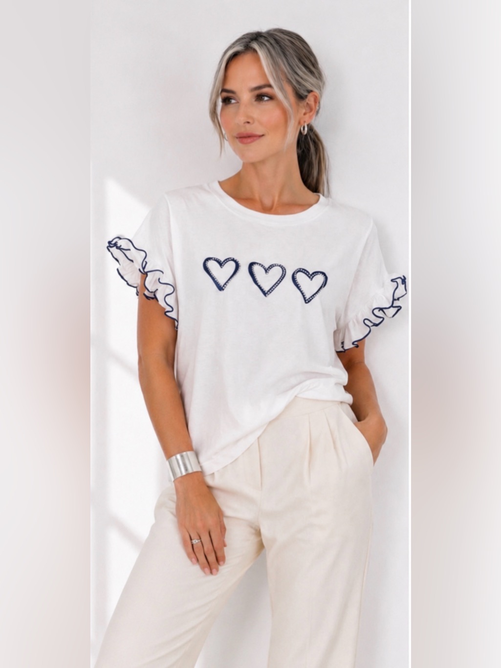 On Twelfth Rhinestone Hearts T-Shirt